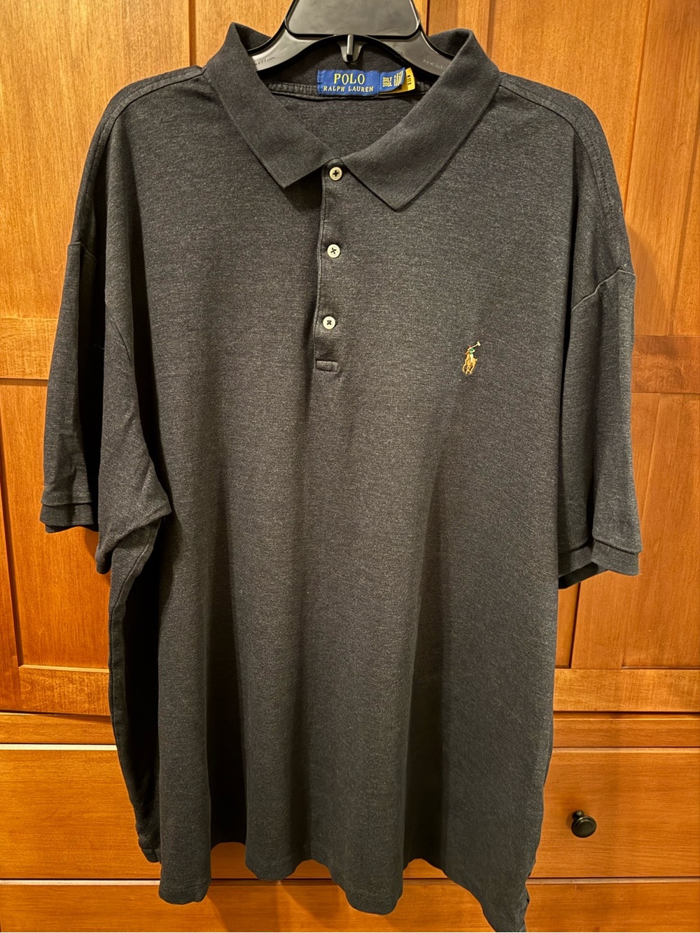 Polo Ralph Lauren Men's Big & Tall 3XLT Polo Shirt - Dark Heather Charcoal Grey